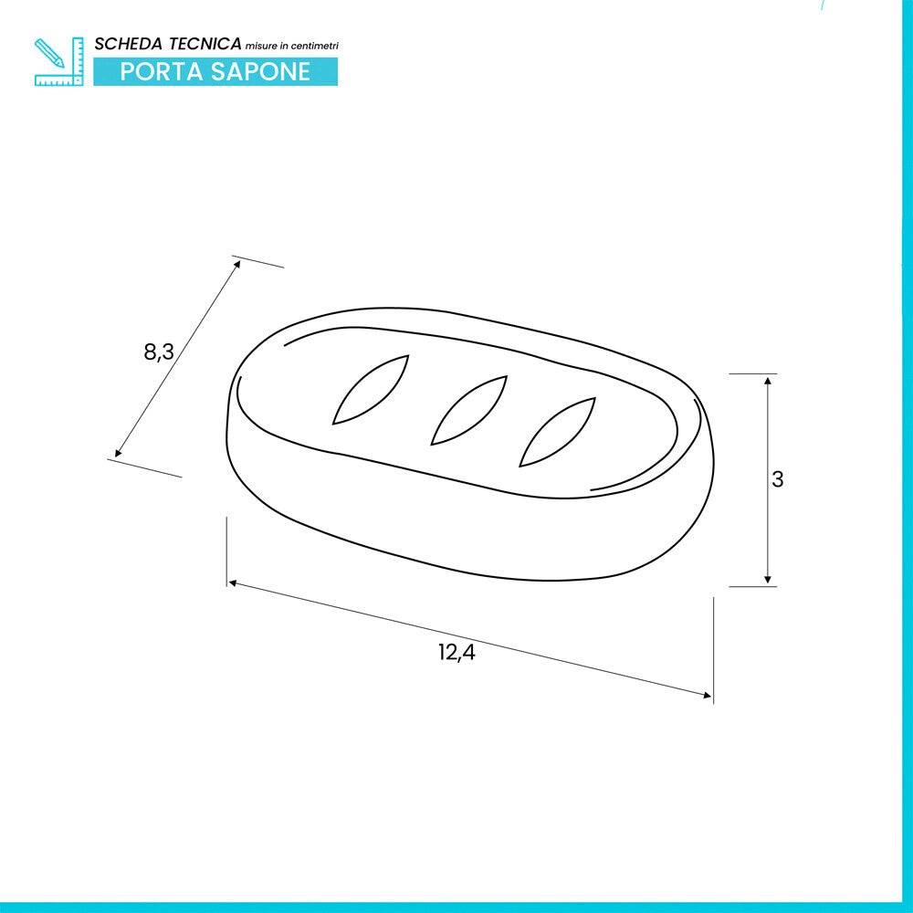 Porta sapone bagno bianco in ceramica antibatterica Sidney