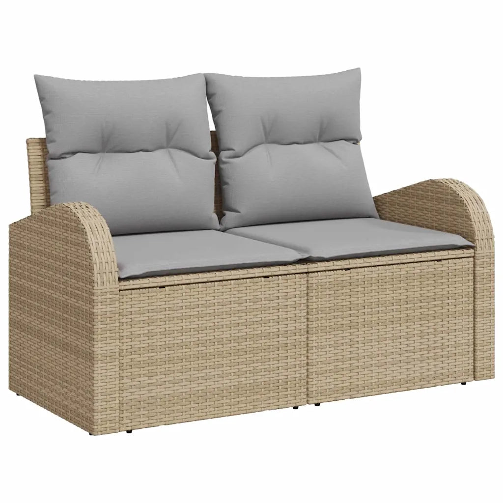 Set Divano da Giardino 9 pcs Beige Poly Rattan 3358303