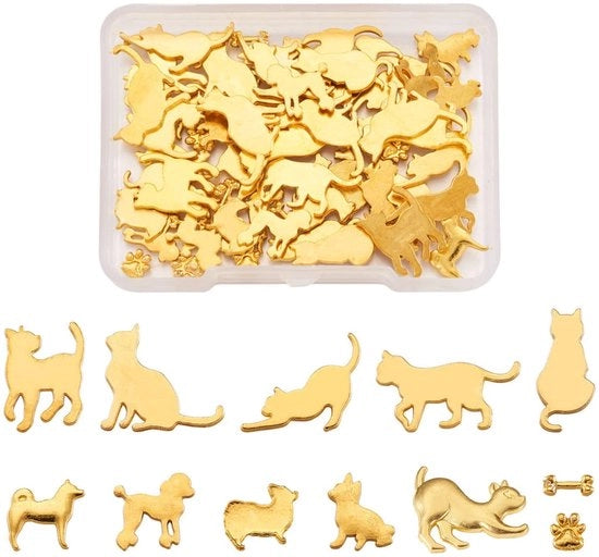 Accessori per Animali - Cabochoni Misti - 60 Unità - Epoxy - Materiali per Gioielli - Tema Animale - Accessori per Gioielli - Accessori per Sierade