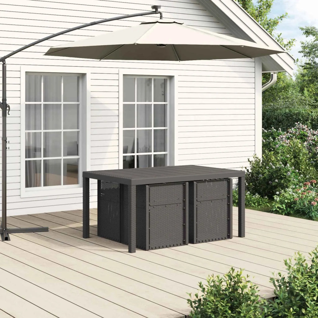 Set da Pranzo per Giardino 5 pcs Grigio chiaro e Tortora PP 3430069