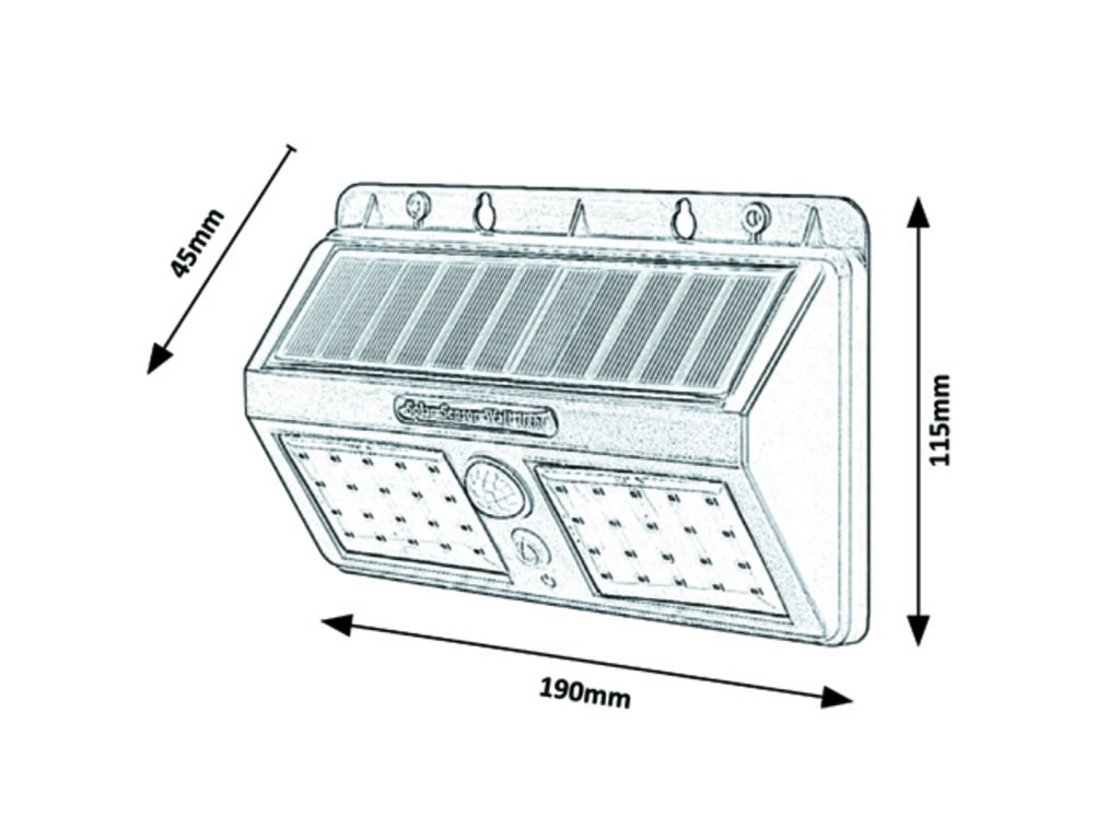 Applique solare esterna con sensore LED 2,4W nera Rabalux