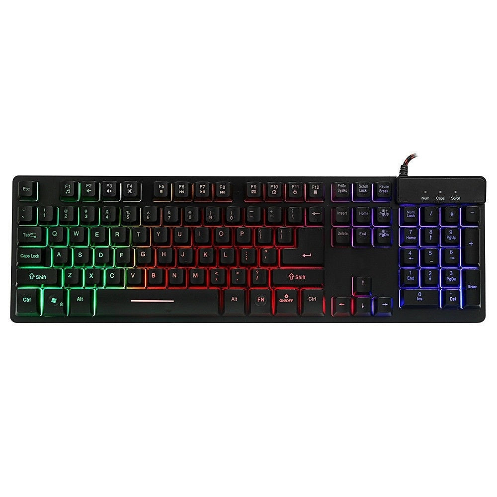 Trade Shop - Tastiera Per Pc Computer Keyboard Usb Retroilluminata A Led Multicolor -
