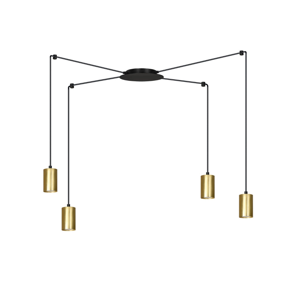 Lampadario Emibig Traker 4xGU10 nero/oro regolabile
