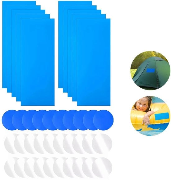 Kit di riparazione adesivo 40 pezzi - set di riparazione per lettini gonfiabili - kit di riparazione per piscine - kit di riparazione per giocattoli gonfiabili - tende - adesivo autoadesivo facile da applicare