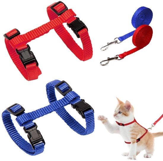 Cinturone per Gatti Flessibile - Nylon - Con Cinturino - Respirante - Facile da Pulire - Adatto per Gattini/Cuccioli
