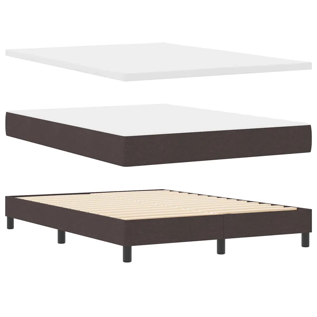 Letto a molle con testiera Marrone Scuro 140 x 190 cm Tessuto 3338688