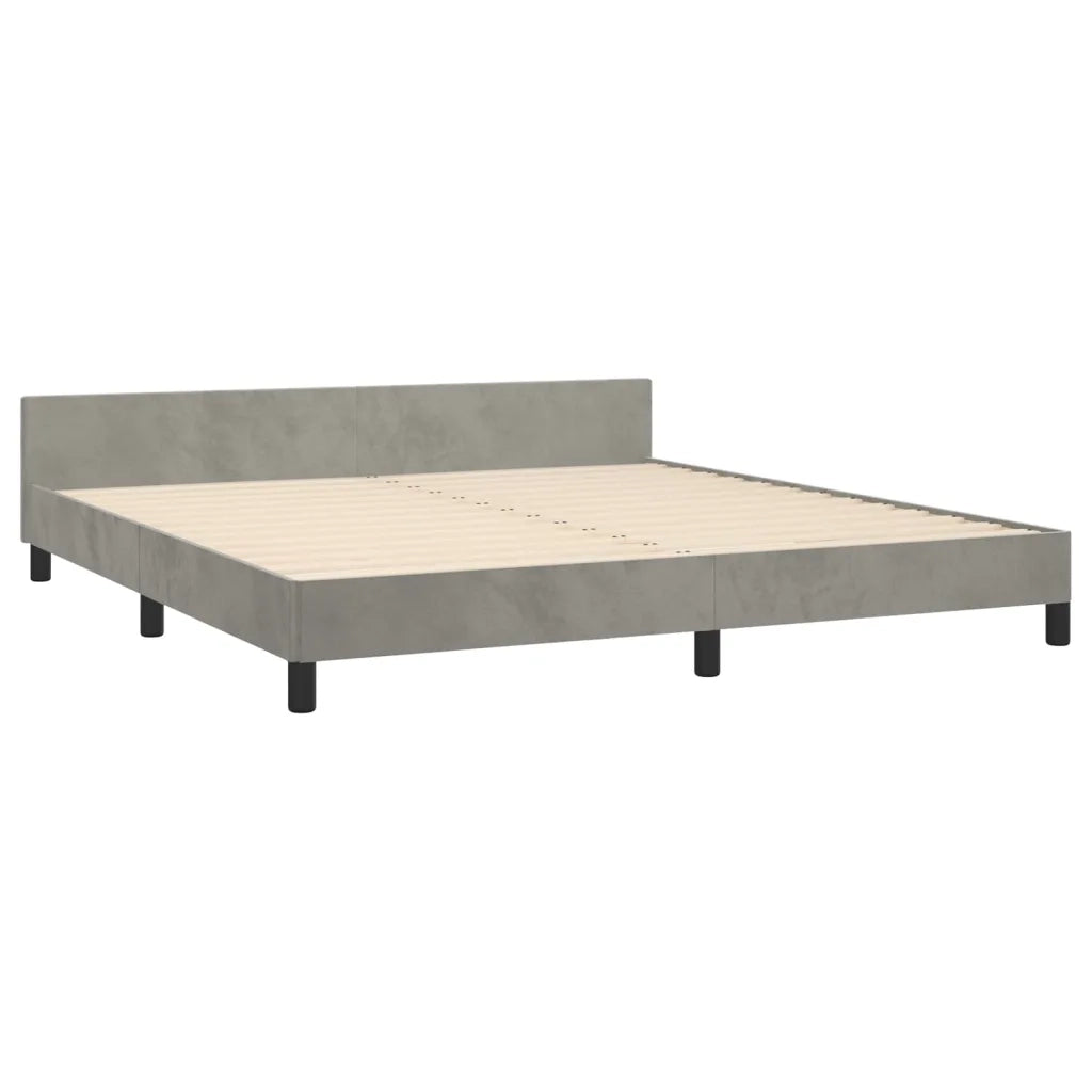 Letto matrimoniale | Letto per adulti | Giroletto senza Materasso Grigio Chiaro 160x200 cm Velluto