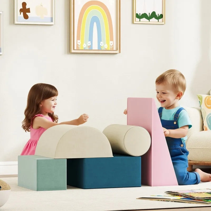 Gioco da arrampicata per bambini piccoli con rivestimento rimovibile, set da interno per gattonare e scivolare