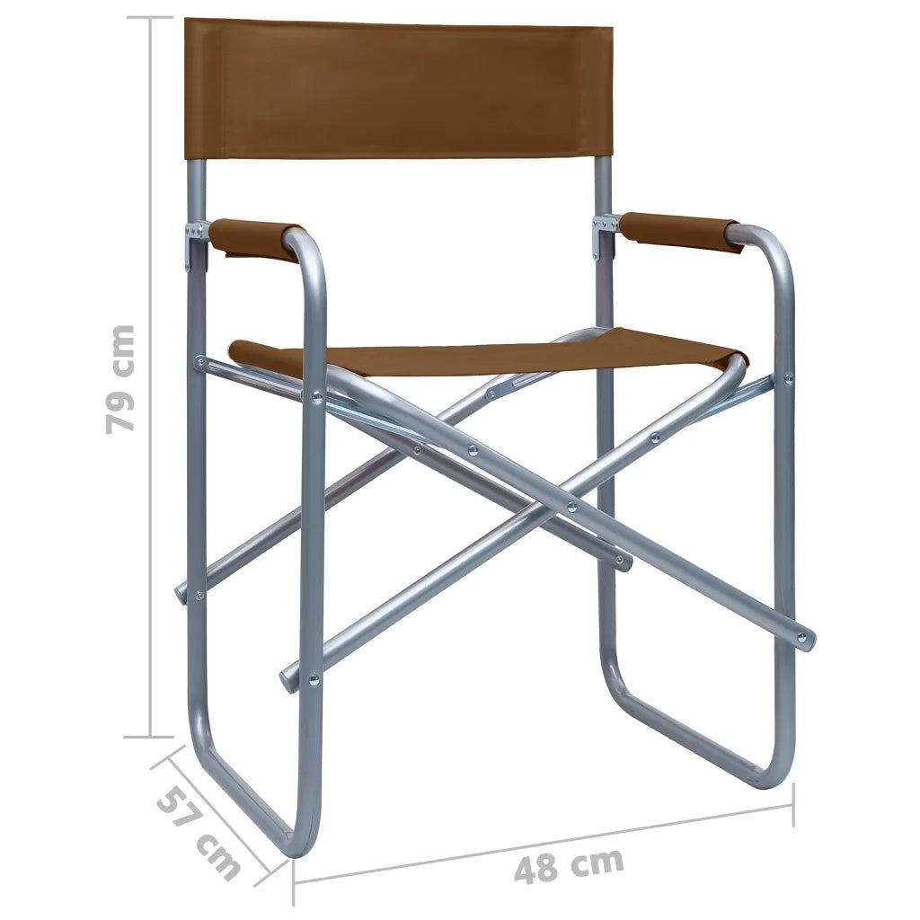 Sedie da Regista 2 pz in Acciaio Marroni 47921