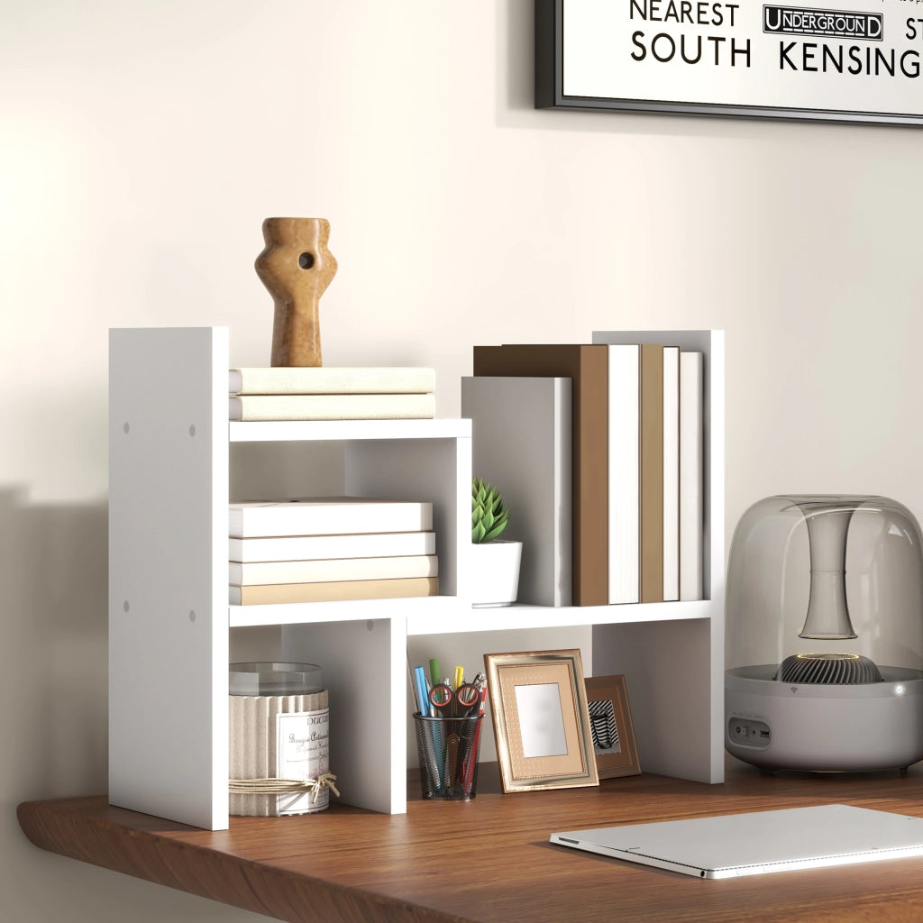 Scrivania modulare con scaffale ¨C zephmum ¨C bianco 2 pezzi MDF