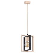 Lampada a sospensione nordica legno geometrica E27 Alfa