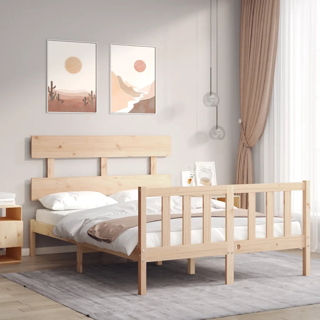 Giroletto senza Materasso-Struttura Letto 140x200 cm in Legno Massello di Pino 984479