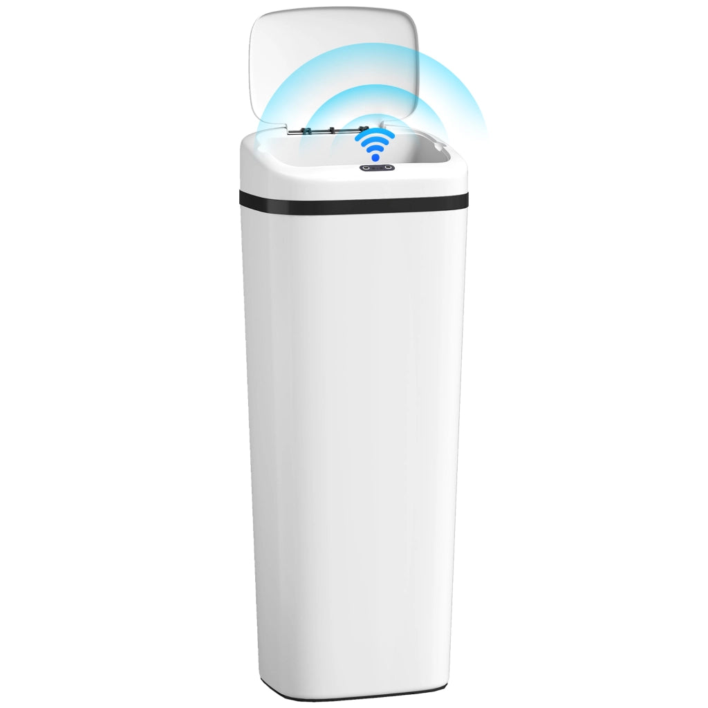 Pattumiera Automatica con Sensore ¨C Xylo ¨C 50L Acciaio Inox Bianco Antimpronta