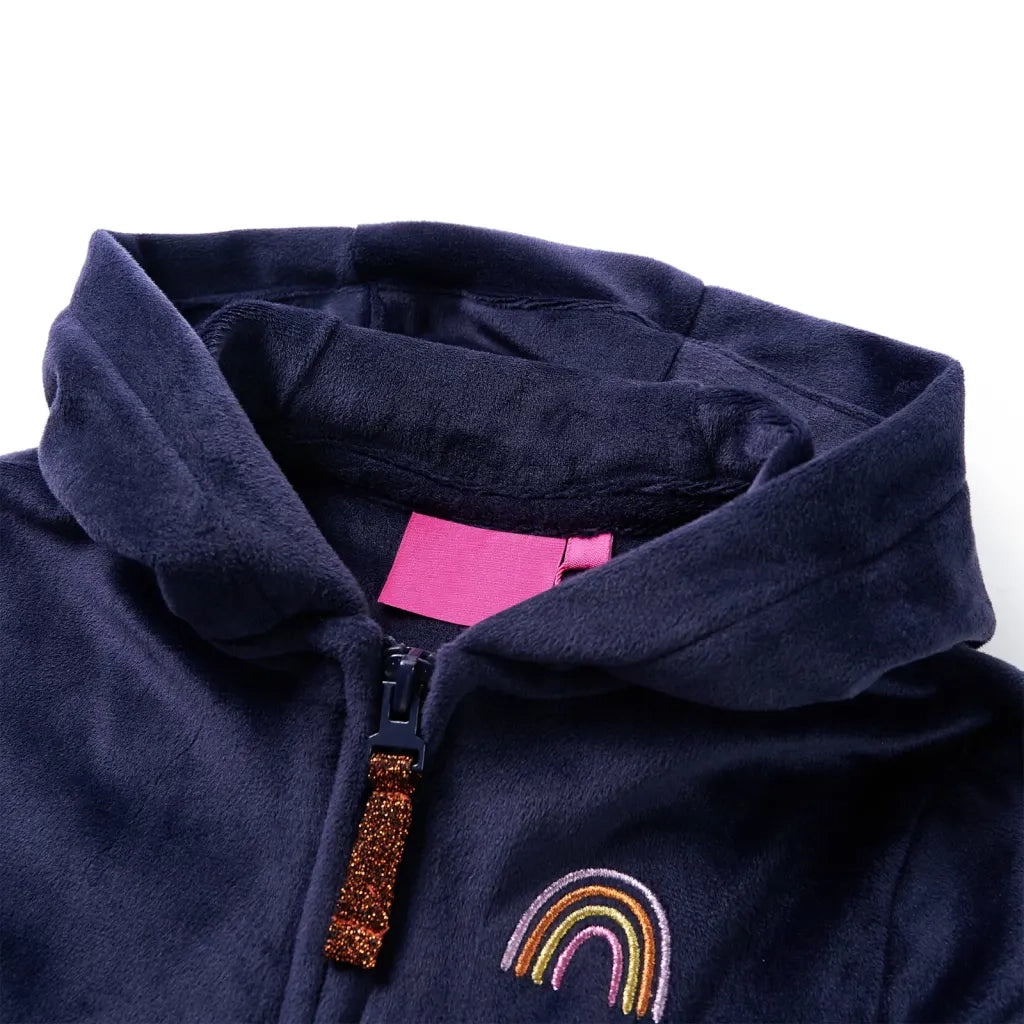 Giacca con Cappuccio da Bambina Blu Marino 104 14320