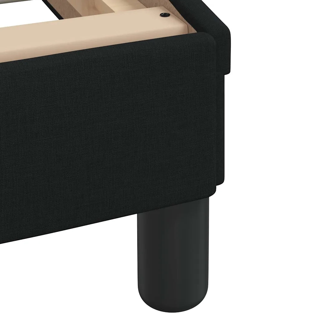 Letto singolo | Letto per adulti | Giroletto senza Materasso Hanko Nero 100x200 cm in Tessuto