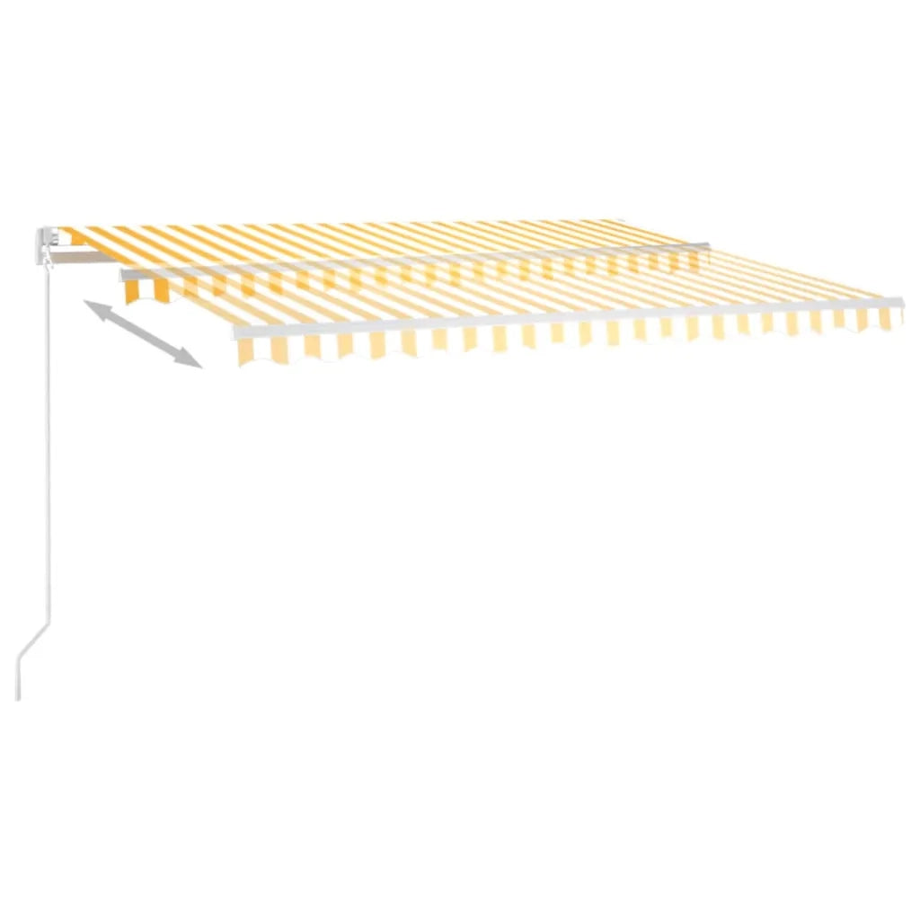 Tenda da Sole Retrattile Manuale 450x350 cm Gialla e Bianca 3068998