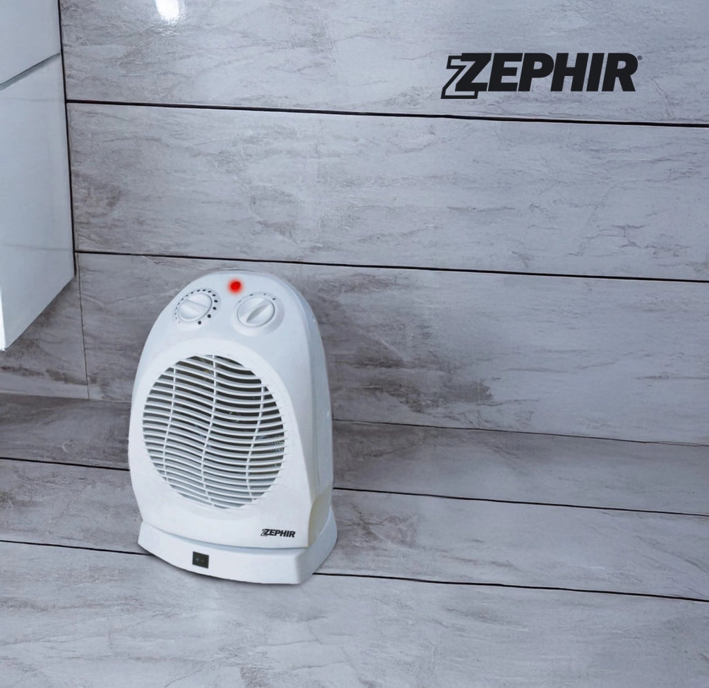 Zephir Termoventilatore Oscilante Caldobagno ZTRM6 stufetta da bagno con protezioni anti ribaltamento e surriscaldamento aria fredda Termostato