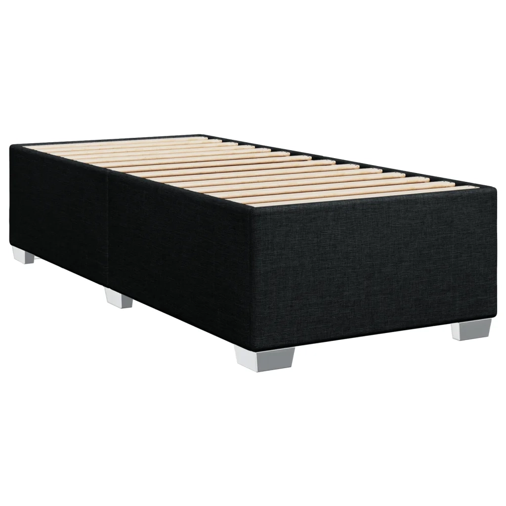 Giroletto a Molle con Materasso Nero 100x200 cm in Tessuto
