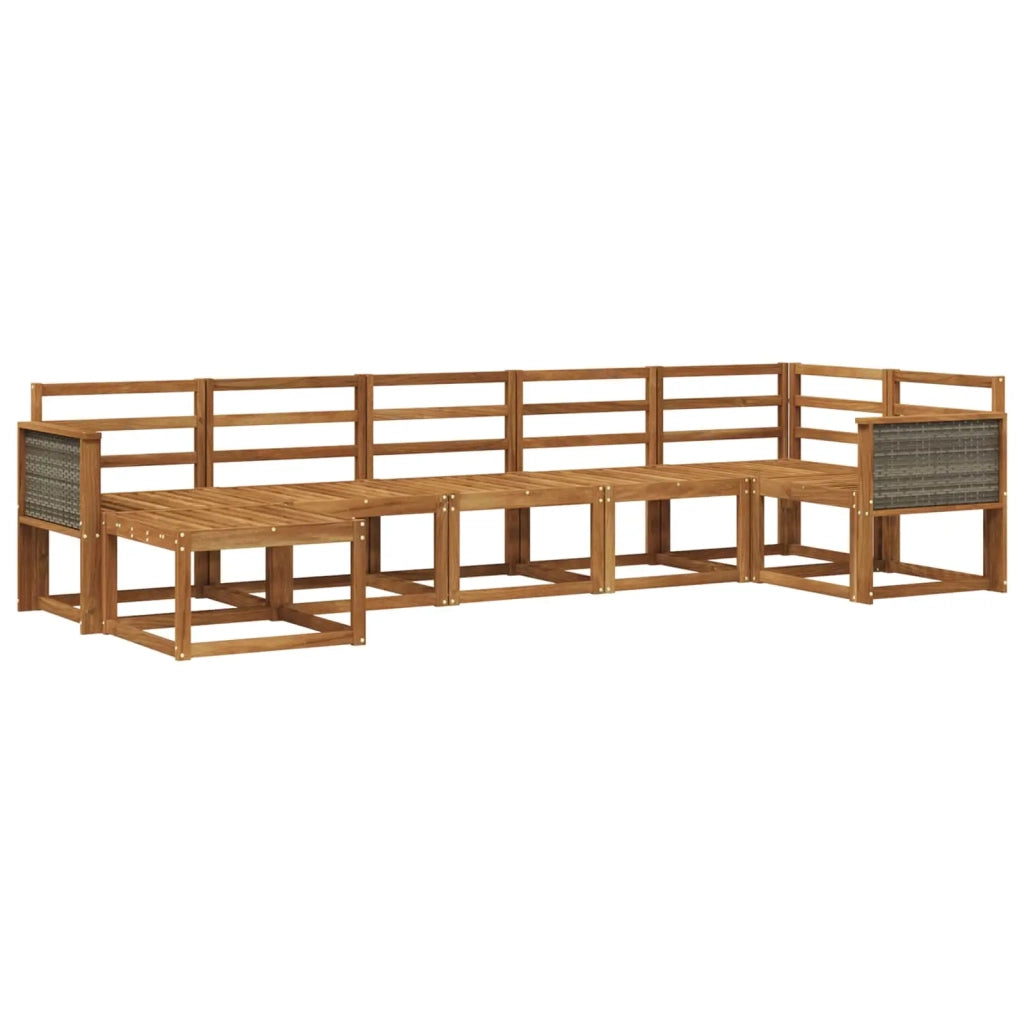 Set di divani da esterno 7 pcs Naturale