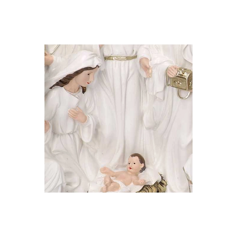Presepe resina bianco cm 23x12,5h19,5