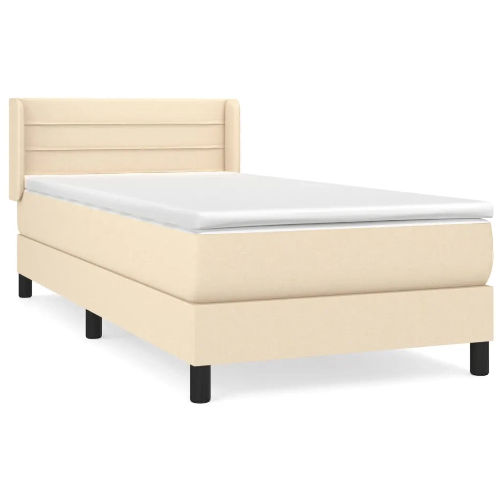 Giroletto a Molle con Materasso Crema 80x200 cm inTessuto
