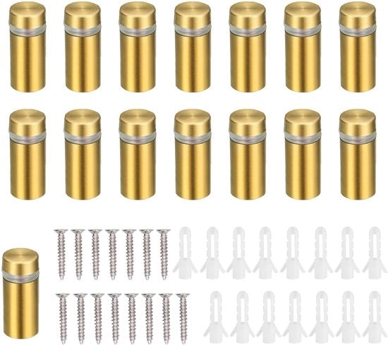 Set di viti di allunaggio in acciaio inossidabile per vetro - 15 pezzi - sostegni di distanziamento per vetro - beugoli per vetro - materiale di alta qualità - facilmente installabili