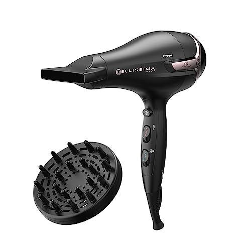 Imetec K9 2500 Asciugacapelli 2300W Ioni 2 Velocita' 3 Temperature Diffusore Concentratore colore Nero