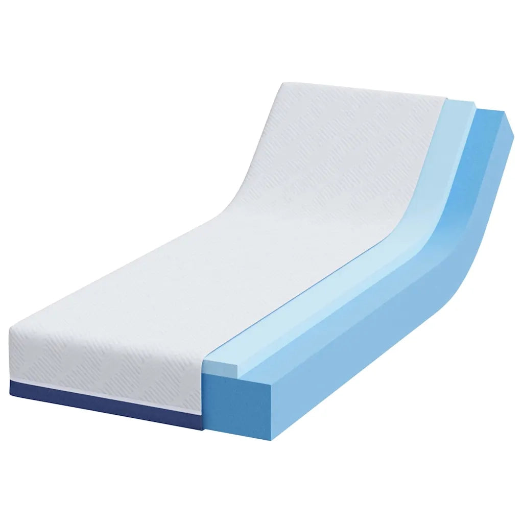 Materasso Bianco e Blu 70 x 200 cm Tessuto Jacquard 4106335