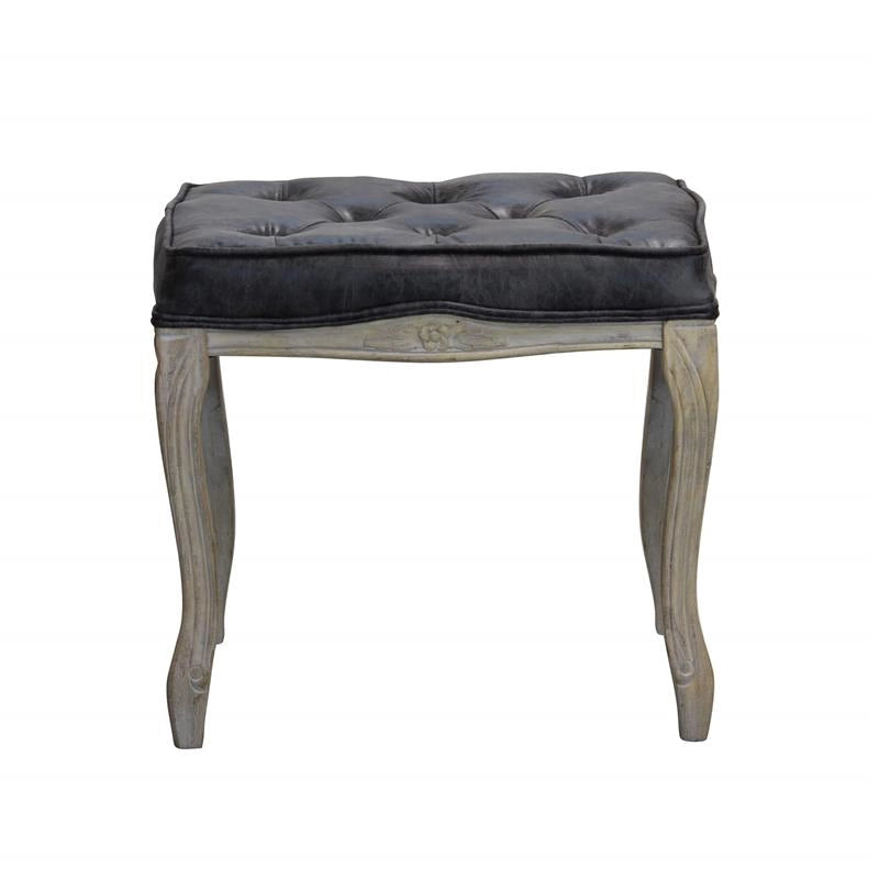SGABELLO MARLY IN ECOPELLE VINTAGE 50 X 36 X H47 CM DI COLORE GRIGIO