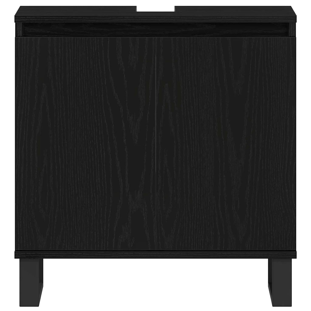 Armadio per Lavabo da Bagno Rovere Nero 58 x 33 x 60 cm 862889