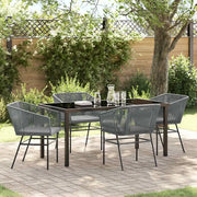 Set da Pranzo per Giardino con cuscino 5 pcs Grigio