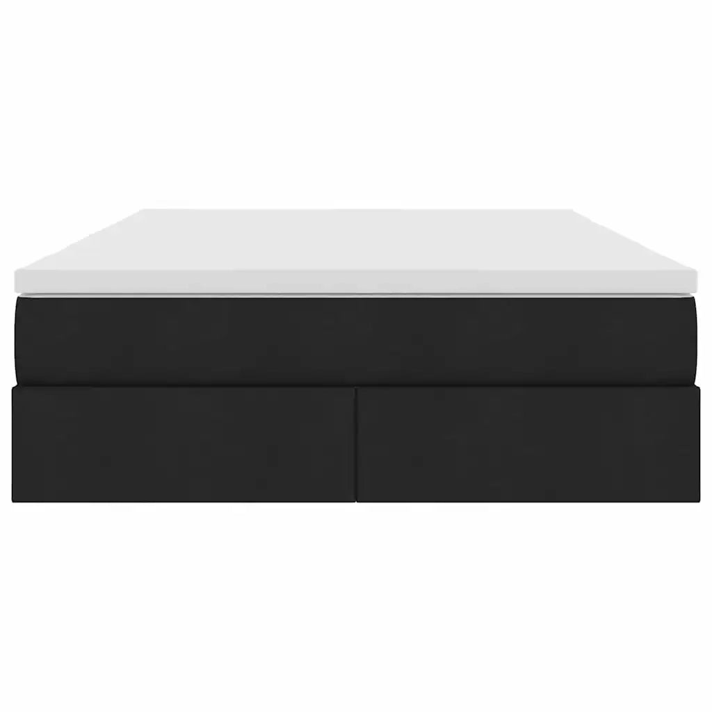 Letto con contenitore e materasso Nero 140 x 200 cm Poliestere