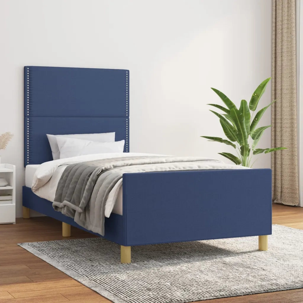 Giroletto senza Materasso Blu 90x190 cm in Tessuto