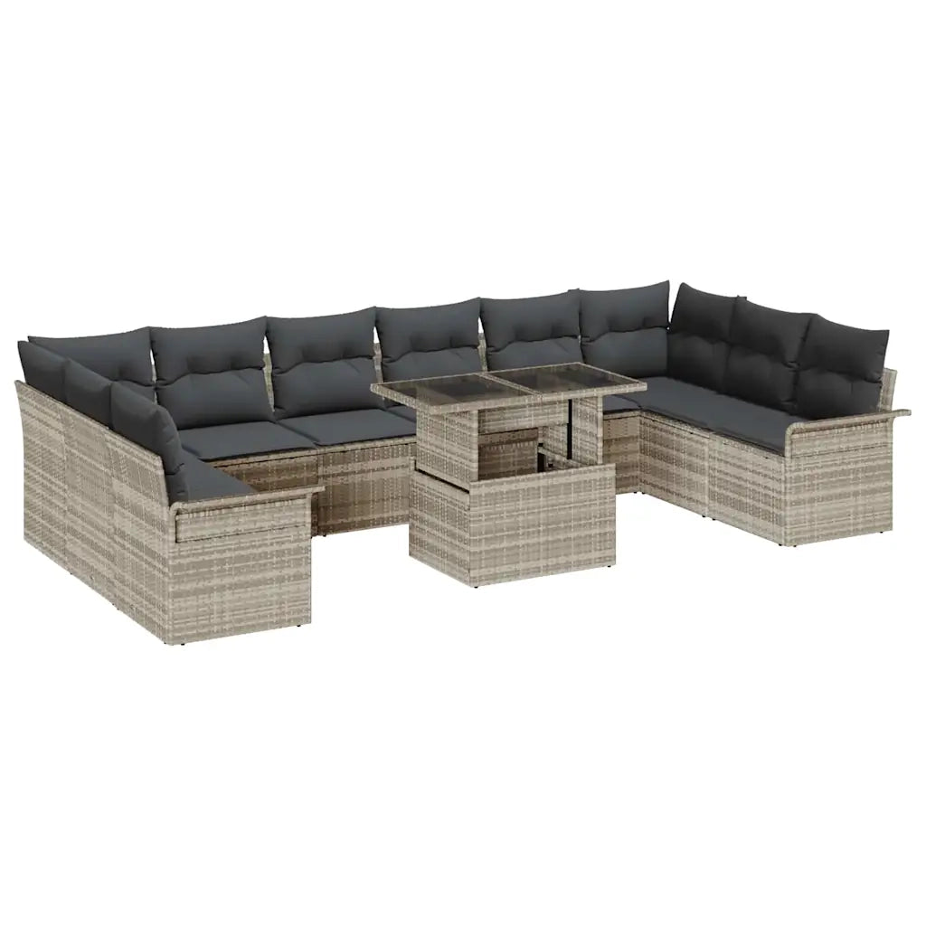 Set Divano da Giardino con cuscino 11 pcs Grigio chiaro 3357095