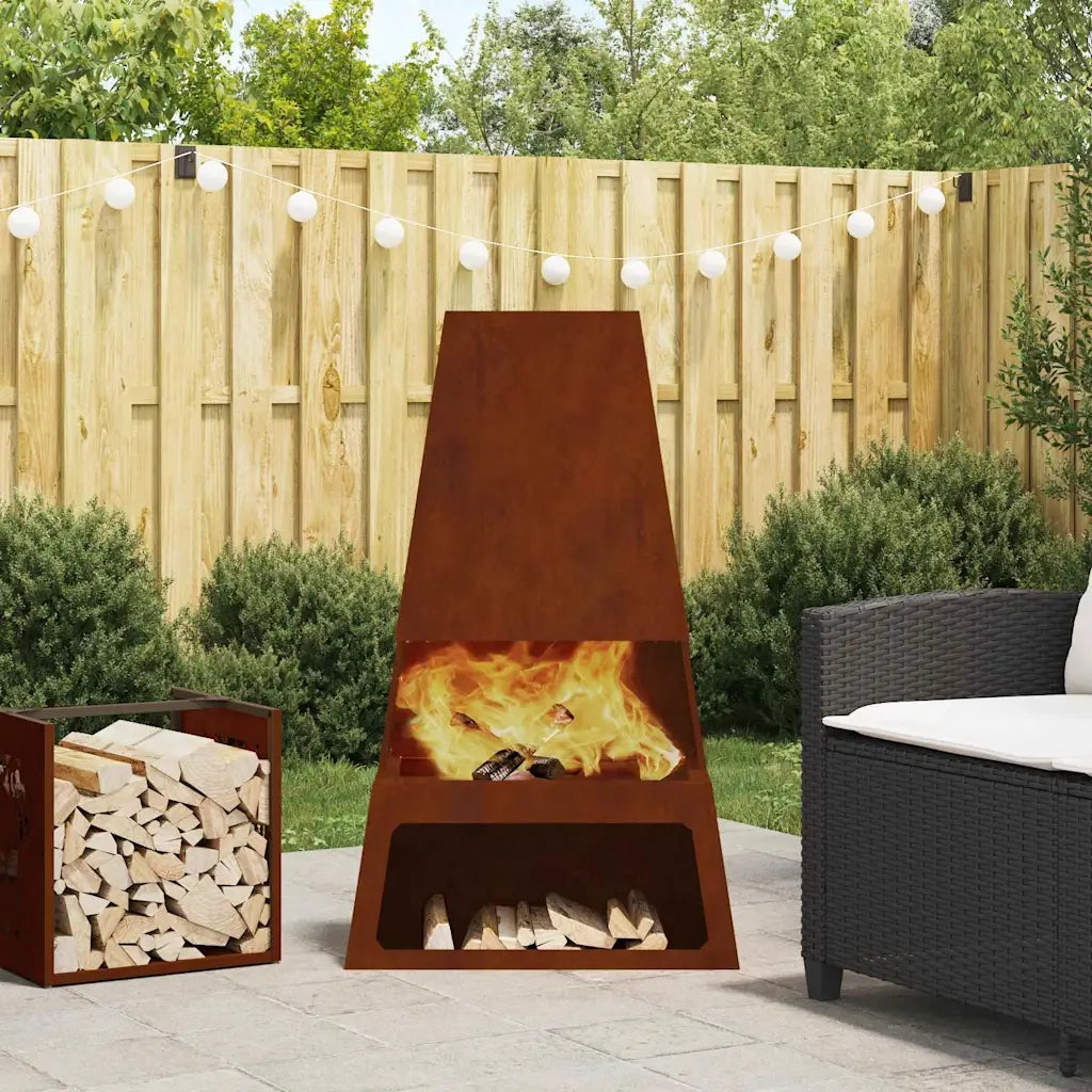 Focolare-Stufa-Camino Marrone 60 x 35 x 100 cm Acciaio