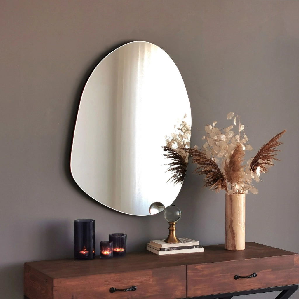 Renate, Specchio Forma Ovale, 55x75h cm Nero