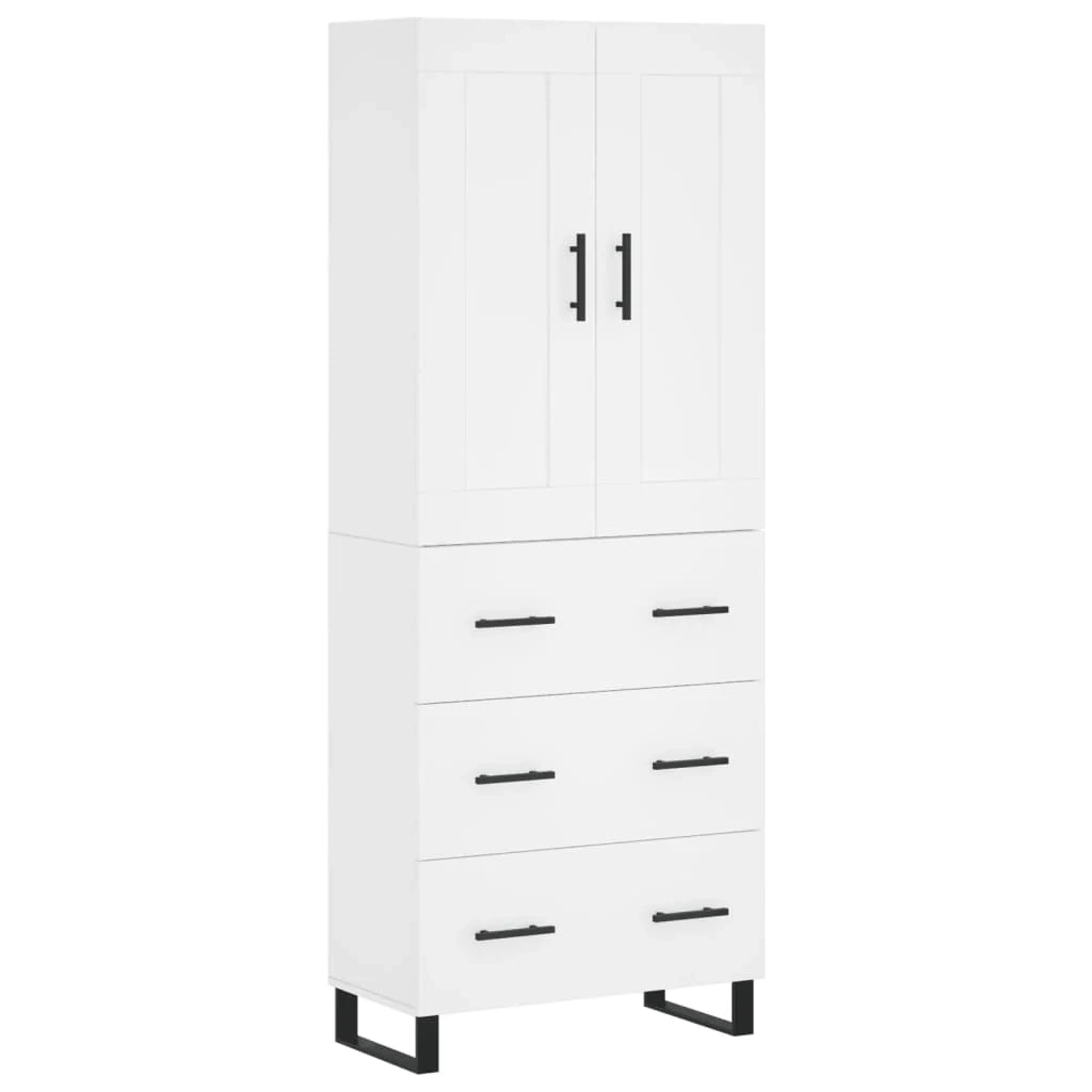 Buffet credenza cassettiera mobiletto mobile contenitore organizer cucina soggiorno salotto alto 69,5 x 34 x 180 cm legno ingegnerizzato bianco 02_0032518