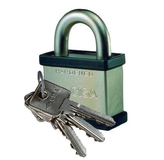 Cisa 28050 Lucchetto ad Arco in Acciaio Carbonitrurato Arco 70 mm Luce 45 mm Profilo LIM Cilindro Ricifrabile 2 Chiavi