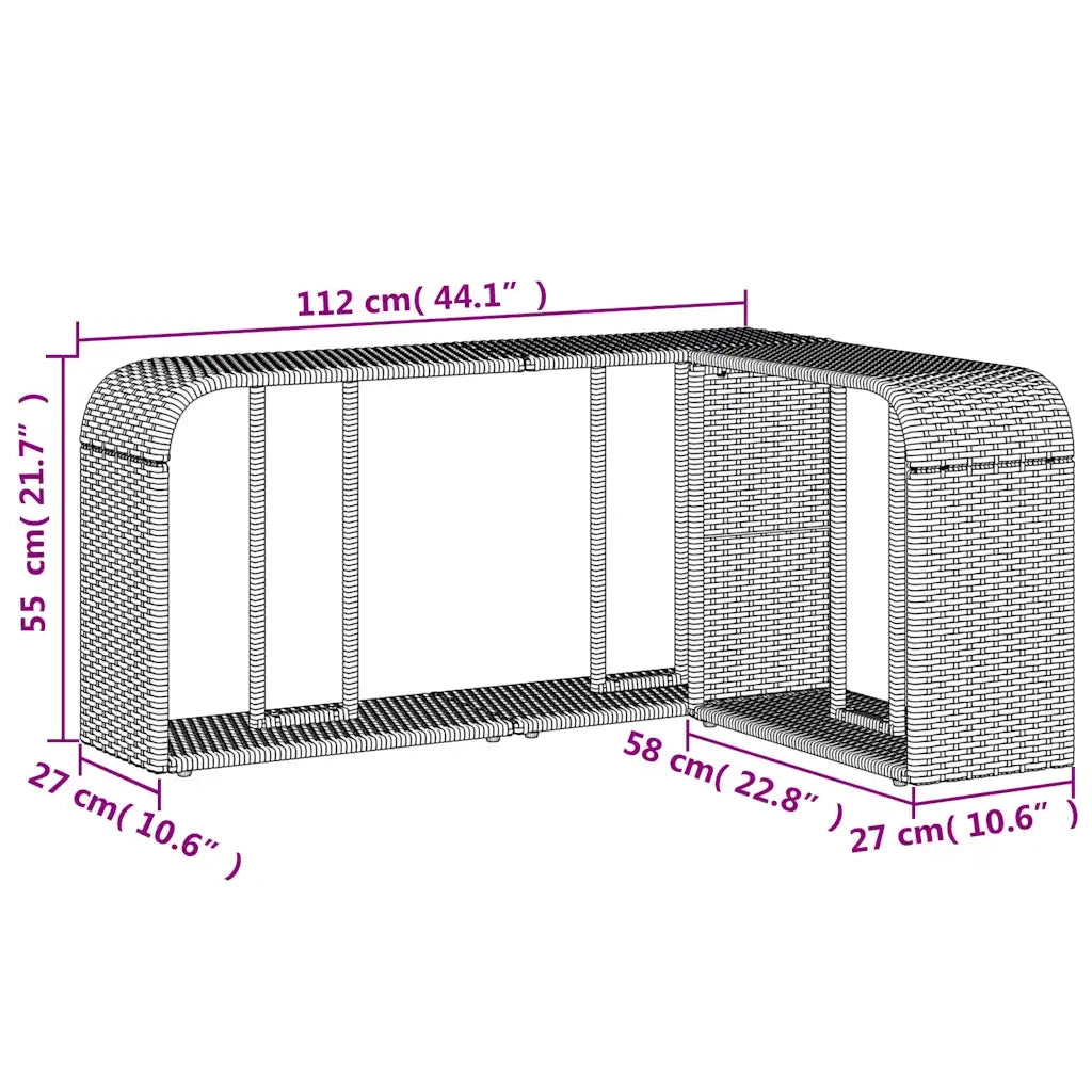 Scaffali Portaoggetti 2 pz Marrone in Polyrattan 366213
