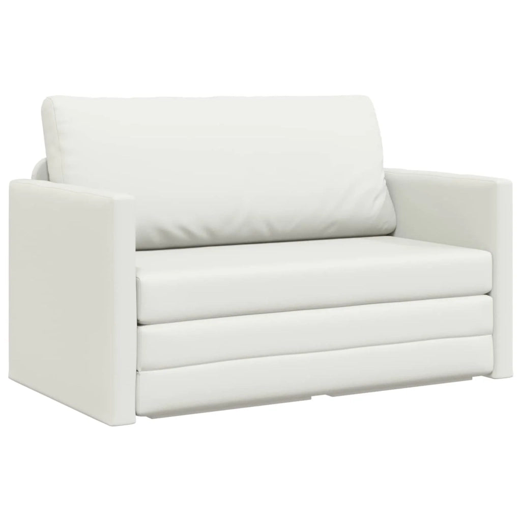 Divano letto | Sof¨¤ letto | Letto singolo Bianco 124 x 71 x 78 cm Pelle Artificiale