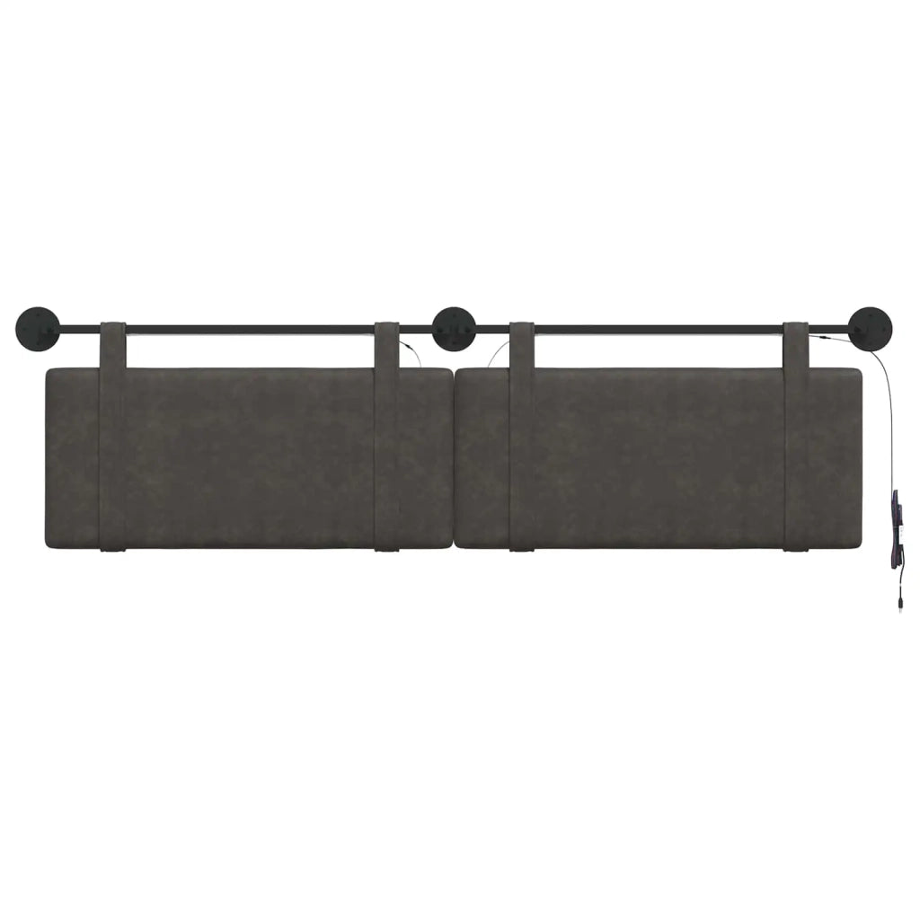 Testiera sospesa Con luce LED Nero PU Antico 3424009