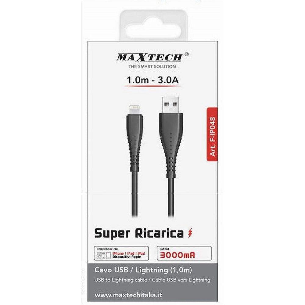 Trade Shop - Cavo Usb A Lightning 3 A 1 Mt Ricarica Rapida Dati Per Iphone Ipad Ipod F-ip048 -