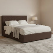Carlisle, Letto Piazza e Mezza Sfoderabile Made in Italy, Marrone