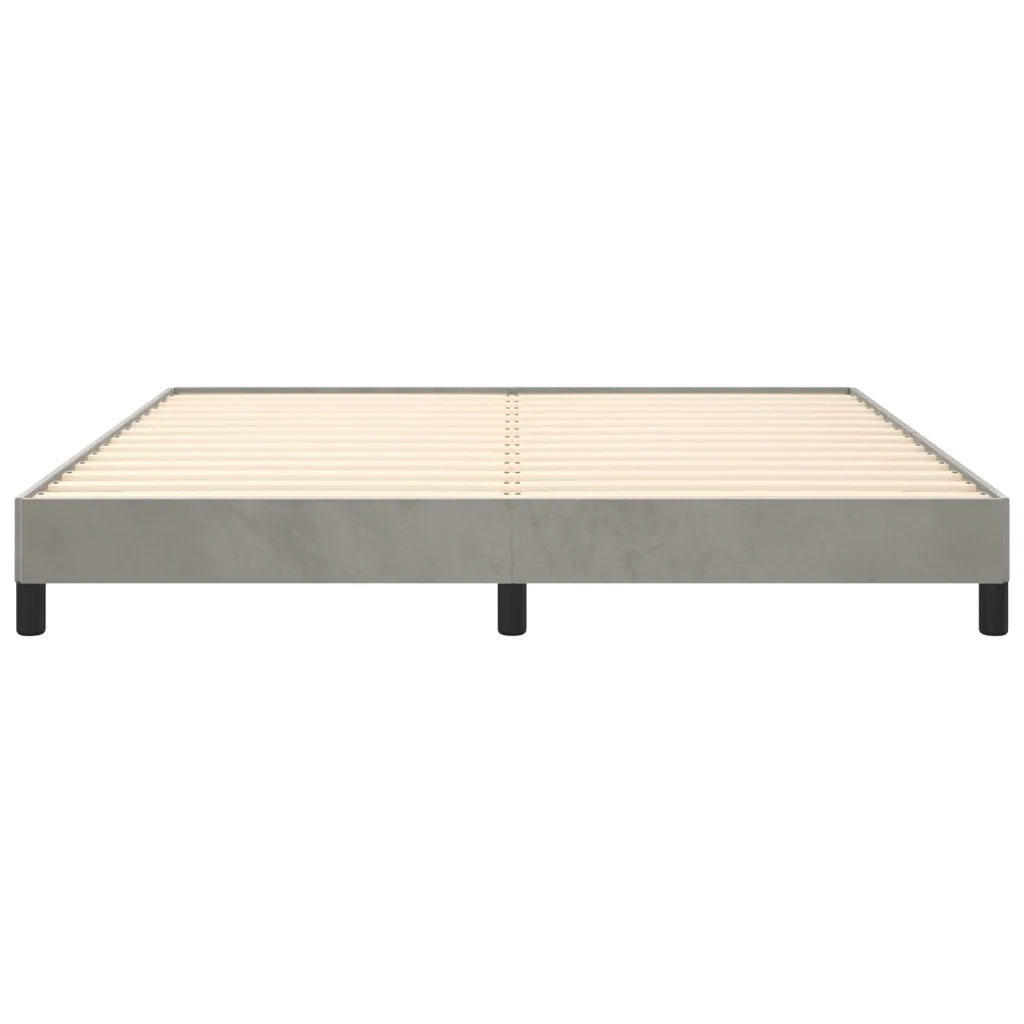 Letto matrimoniale | Letto per adulti | Giroletto senza Materasso Grigio Chiaro 160x200 cm Velluto