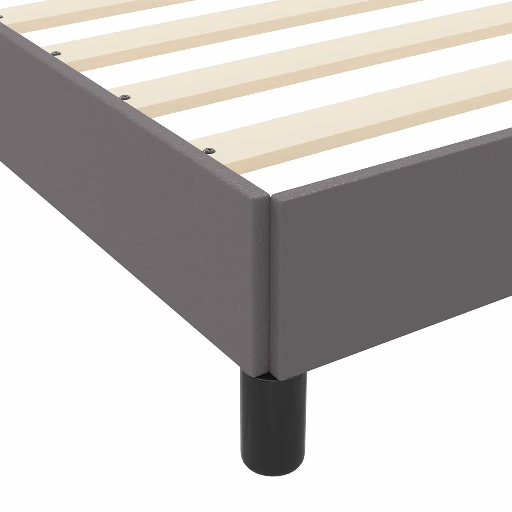 Letto matrimoniale | Letto per adulti | Struttura del letto con materasso Grigio 140 x 200 cm Tessuto