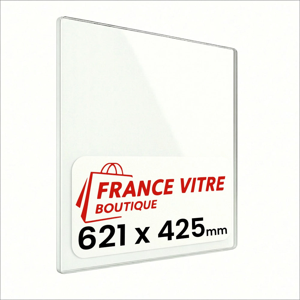 621 x 425 x 4 mm - Vetro per stufa a legna - vetro camino di ricambio - vetro per caminetto resistente al fuoco - France Vitre