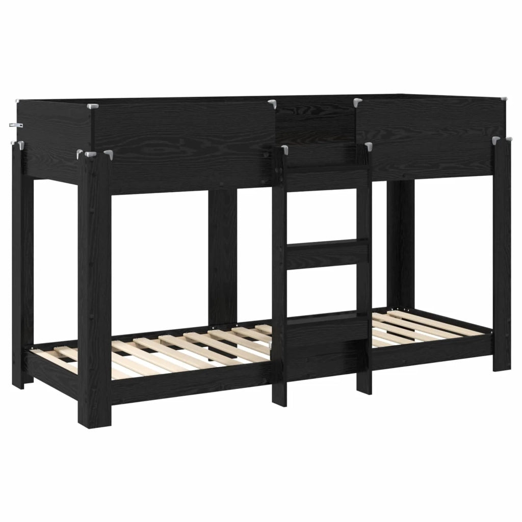 Letto a Castello per Bambini Rovere Nero 75 x 190 cm 3410540
