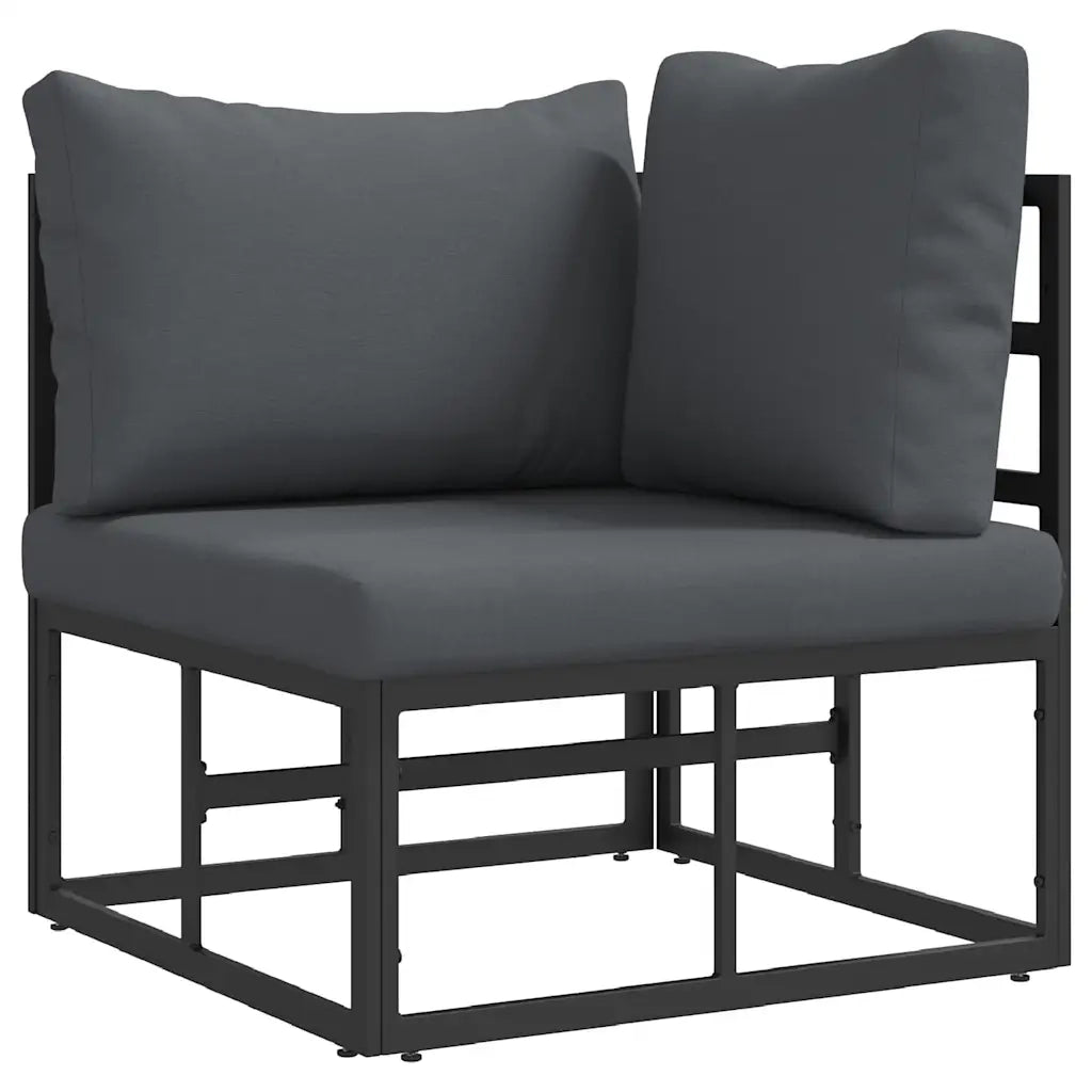 Mobili da Esterno con cuscino 3 Pezzo Nero e antracite Metallo 42008024