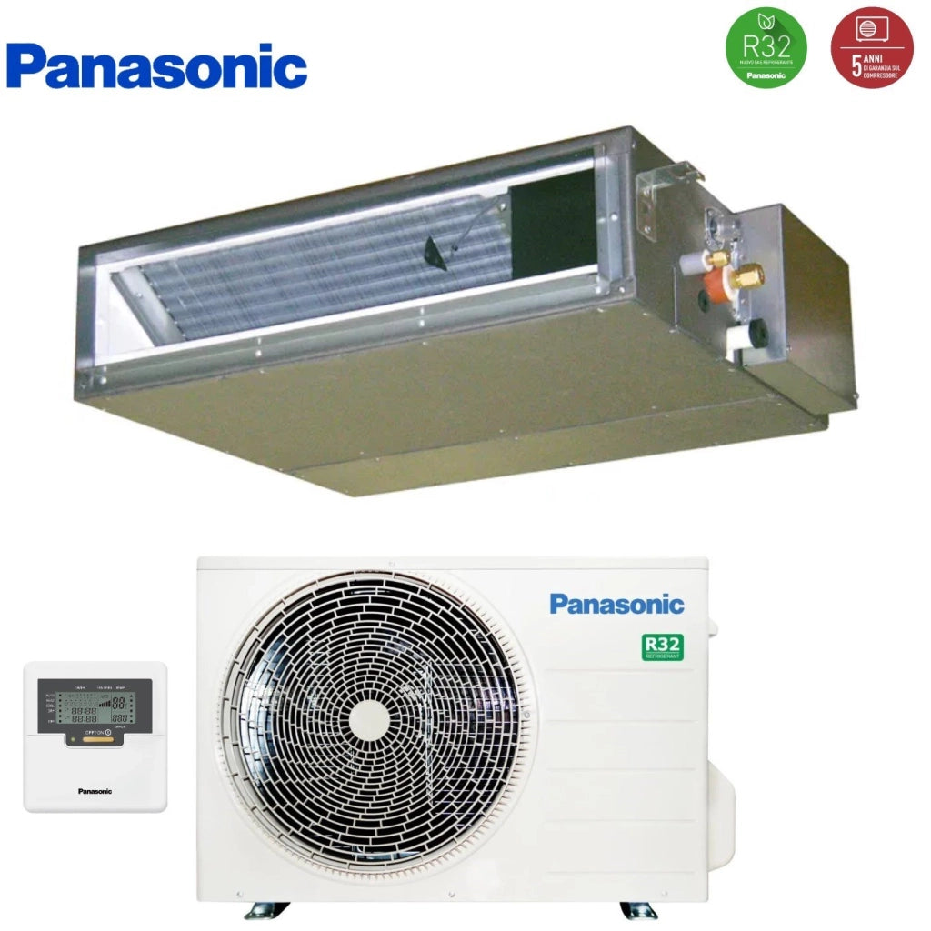 Condizionatore Panasonic Canalizzato Canalizzabile a bassa pressione 12000 Btu CS-Z35UD3EAW + CU-Z35UBEA R-32 Wi-Fi Optional Classe A+ con Comando a Filo Incluso