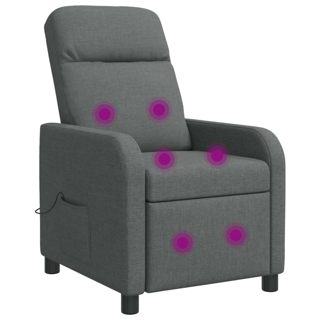 Poltrona Massaggiante Grigio Scuro Tessuto 42034940